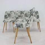 1960s Set of Four Oswald Haerdtl dining Chairs in Fabric ,Czechoslovakia
