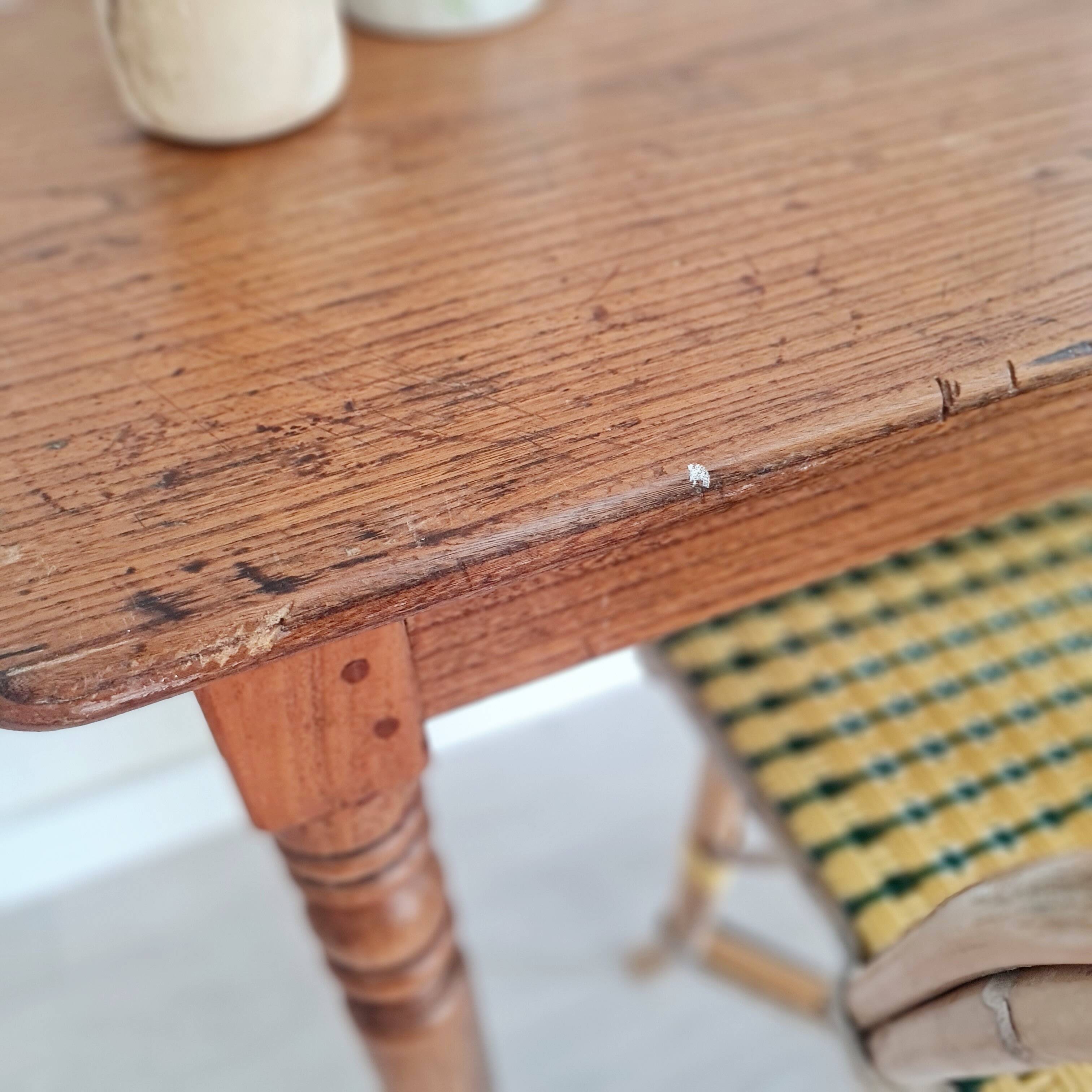 Solid wood desk table with turned legs