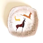 Vide poche en céramique motifs rupestres années 60