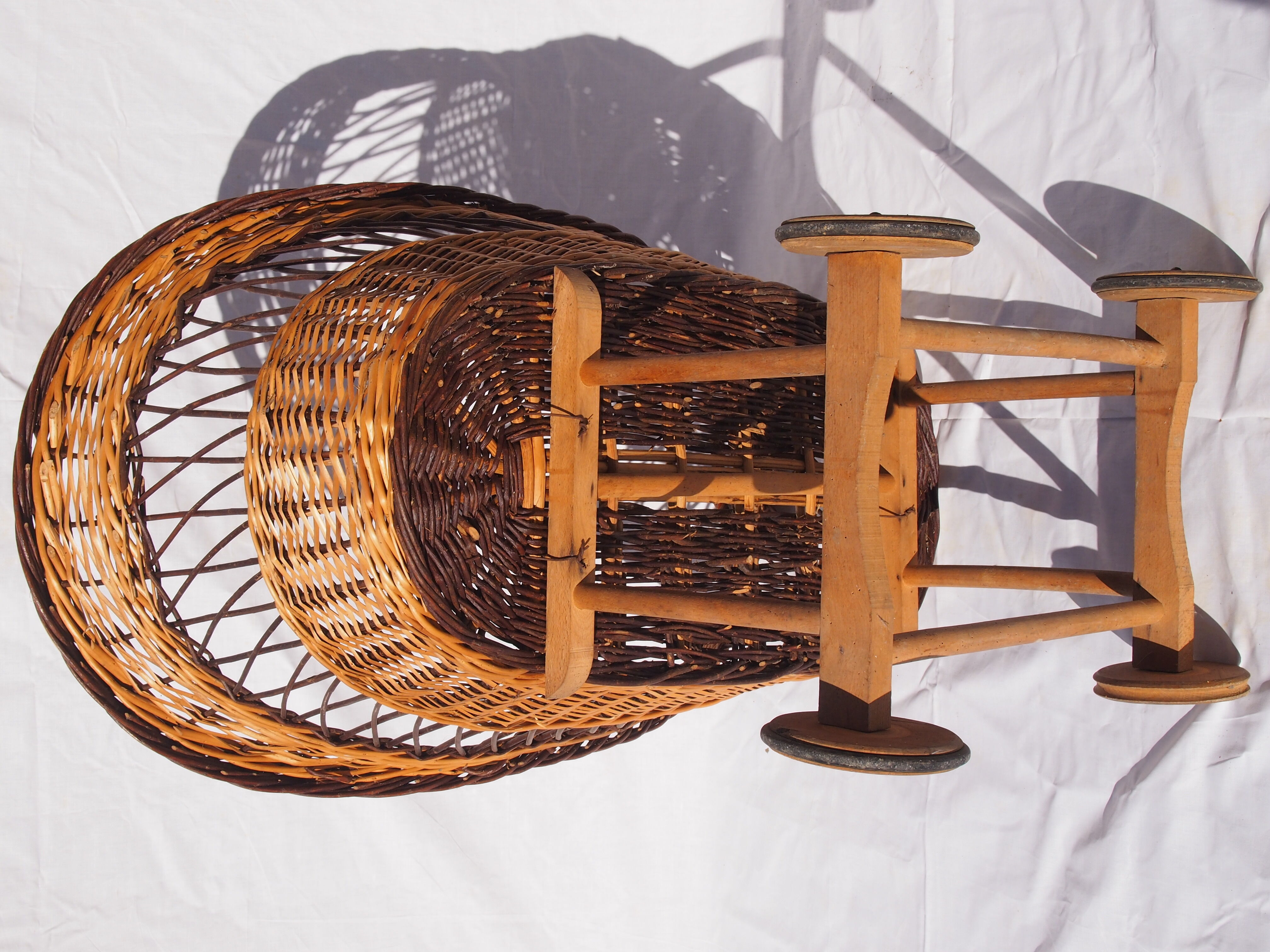 Vintage wicker cradle