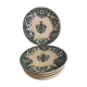 10 plates in old blue earthenware Terre de Fer Léon Graves model Louis XVI 20th century