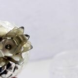 Glass and metal pineapple candy box