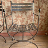 Wrought iron armchairs