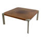 Walnut and aluminum coffee table, by Osvaldo Borsani for Tecno, Italy, Circa 1970