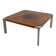 Walnut and aluminum coffee table, by Osvaldo Borsani for Tecno, Italy, Circa 1970