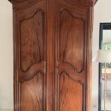 18th-century Bordeaux-style wardrobe in solid Cuban mahogany
