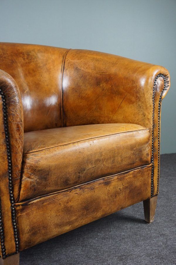Sheep leather club chair