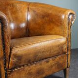 Sheep leather club chair