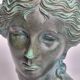 Antique style statue head, verdigris patina, signed Art Team, H 20 cm