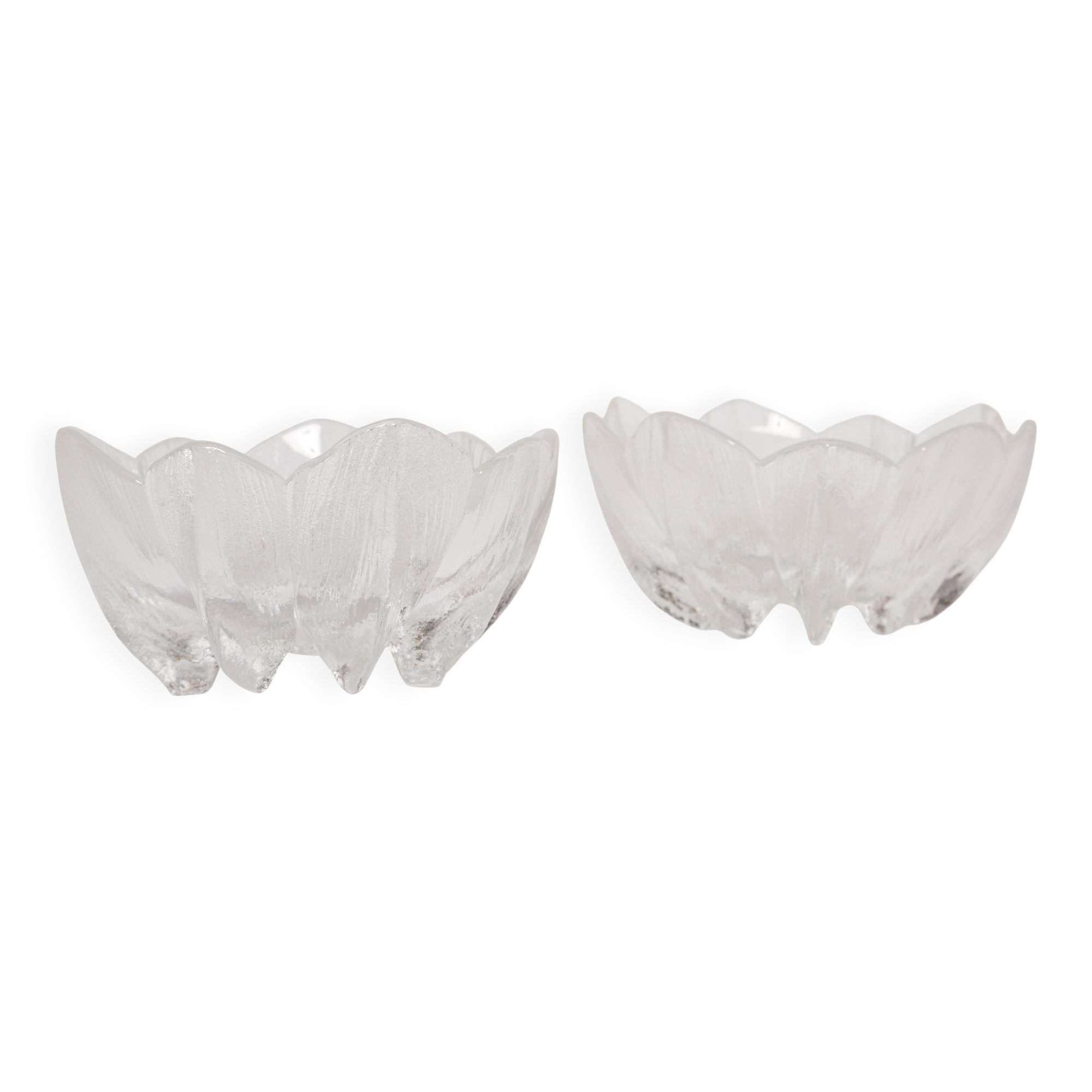 Pair of decorative transparent glass bowls designed by Jan Sylwester Drost, Europe, 1960s.
