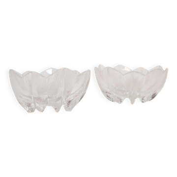 Paire de bols décoratifs transparents en verre conçus par Jan Sylwester Drost, Europe, années 1960