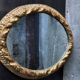Gold oval mirror