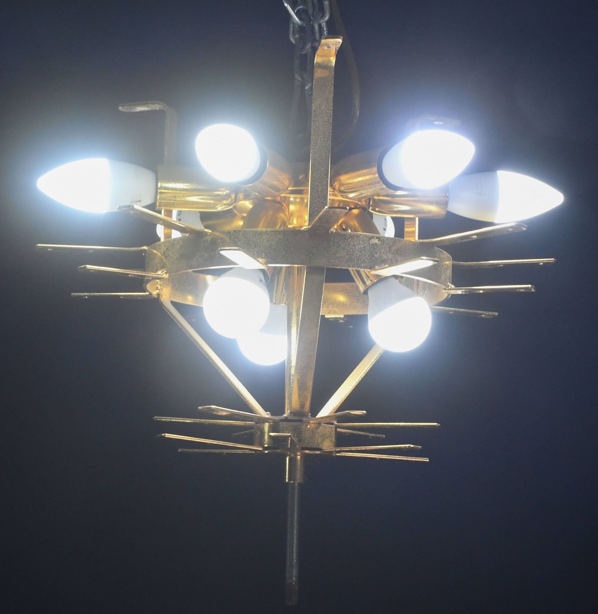 Florence, large size Murano clear transparent vintage glass ceiling light