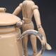 Cafetière émaillée beige