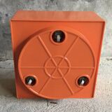 Jardinière à roulettes Grosfillex en plastique orange - vintage 1970