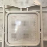 perforated metal folding chairs, vintage design from the 1970s