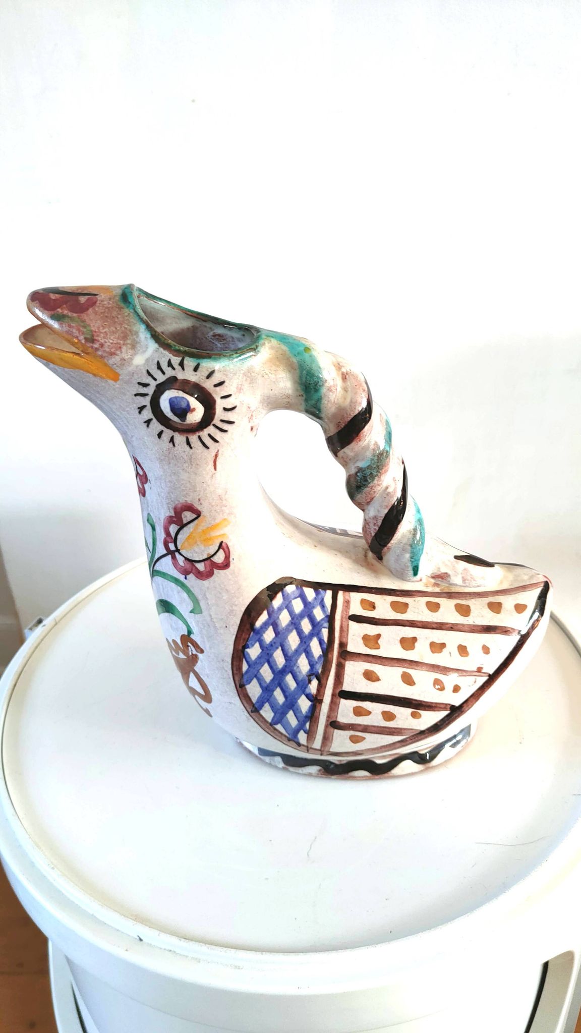 Zoomorphic ceramic pitcher design 70s