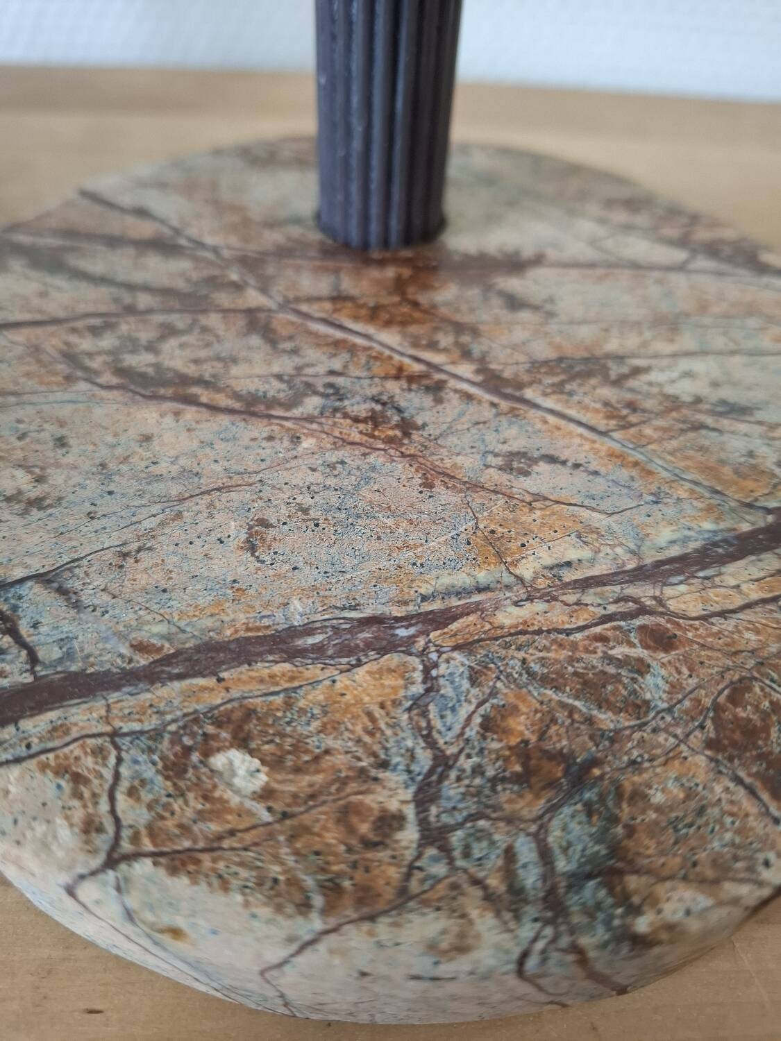 Pair of circular marble candlesticks from the 80s