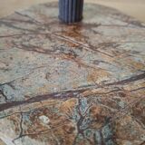 Duo of circular marble candlesticks from the 80s