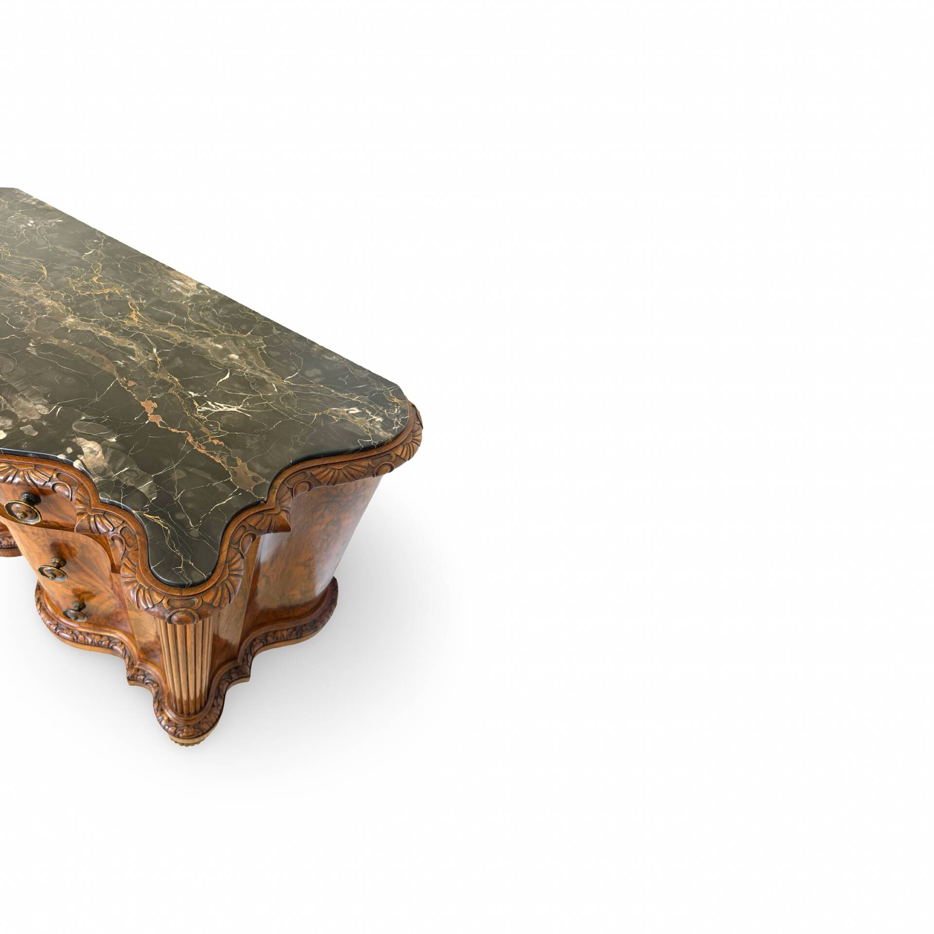 antique walnut serpentine commode