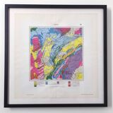 Vintage map of Jura France Switzerland 43x43cm from 1950