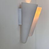 Pair of vintage wall lights, opaline sandblasted glass, France 1970