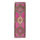 Pink Brown Vintage Runner Rug 94x299Cm