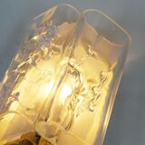 Pair of wall lamps in brass & glass by Doria Leuchten