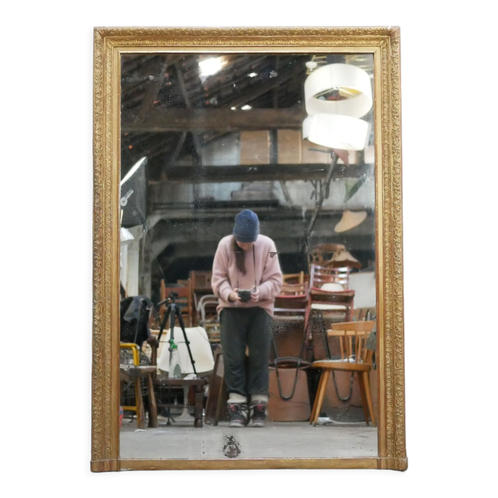 Old rectangular mirror Napoleon III 153cm x 107cm