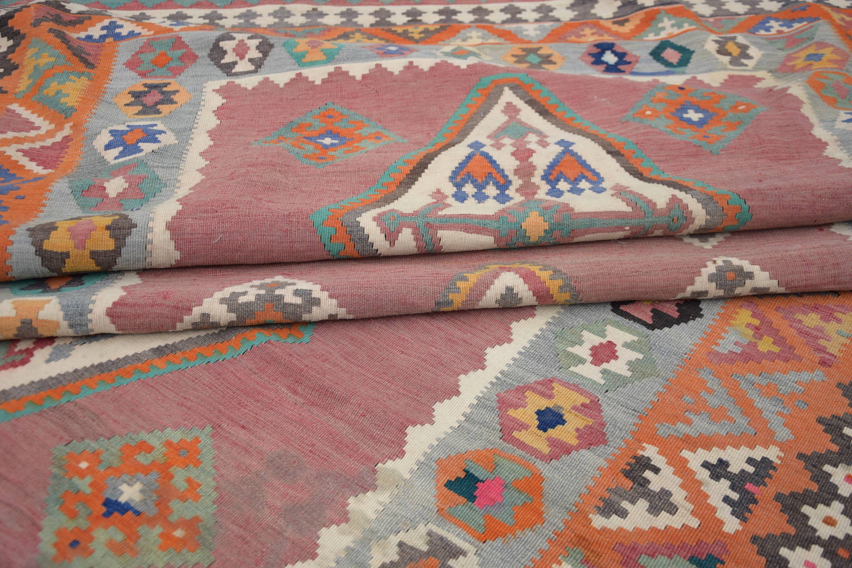 Oriental Kilim Rug Shiraz Gashgai Antique: 1.50 X 2.85 Metres