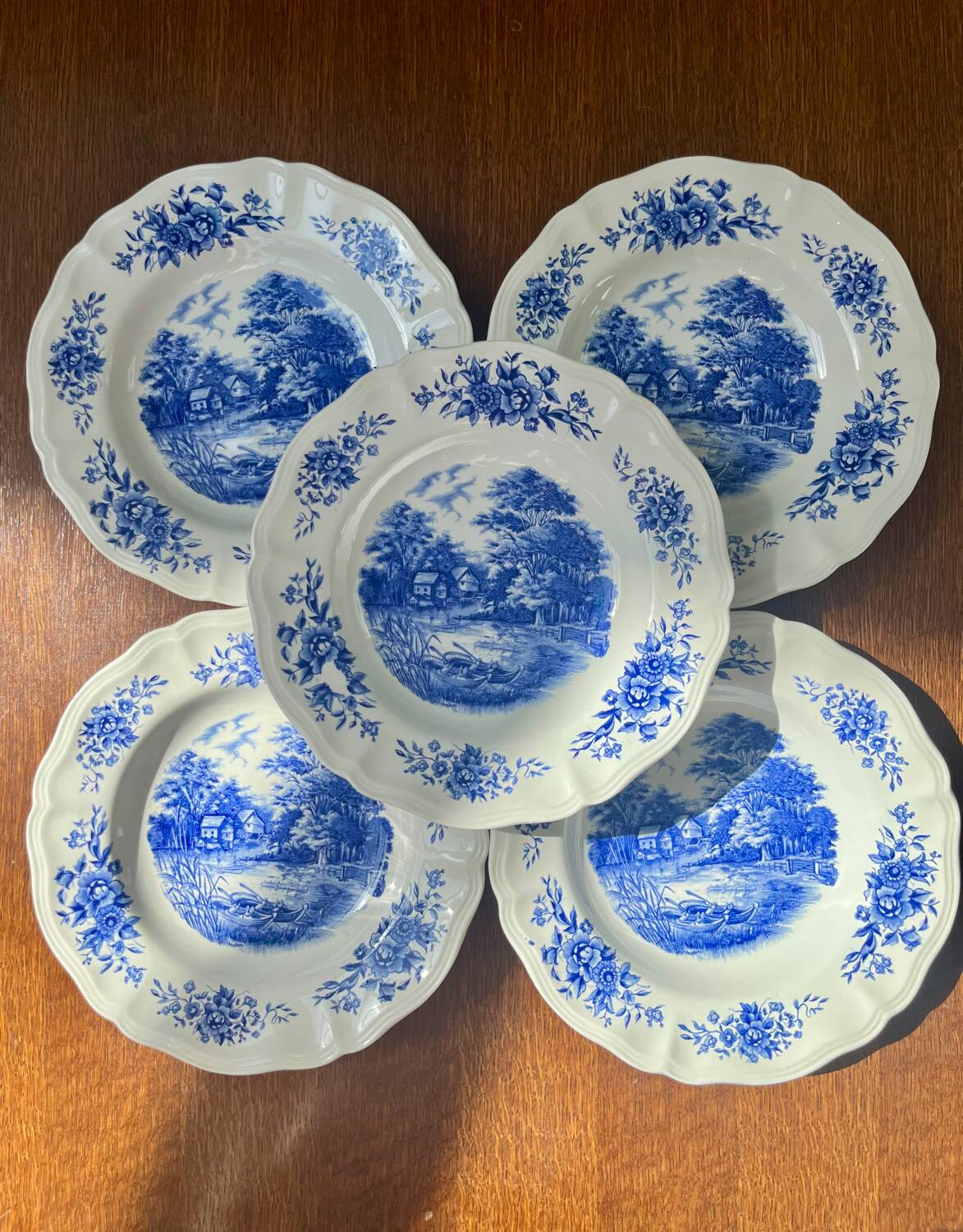 Deep plates Sarreguemines Romantic blue decor