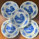 Deep plates Sarreguemines Romantic blue decor