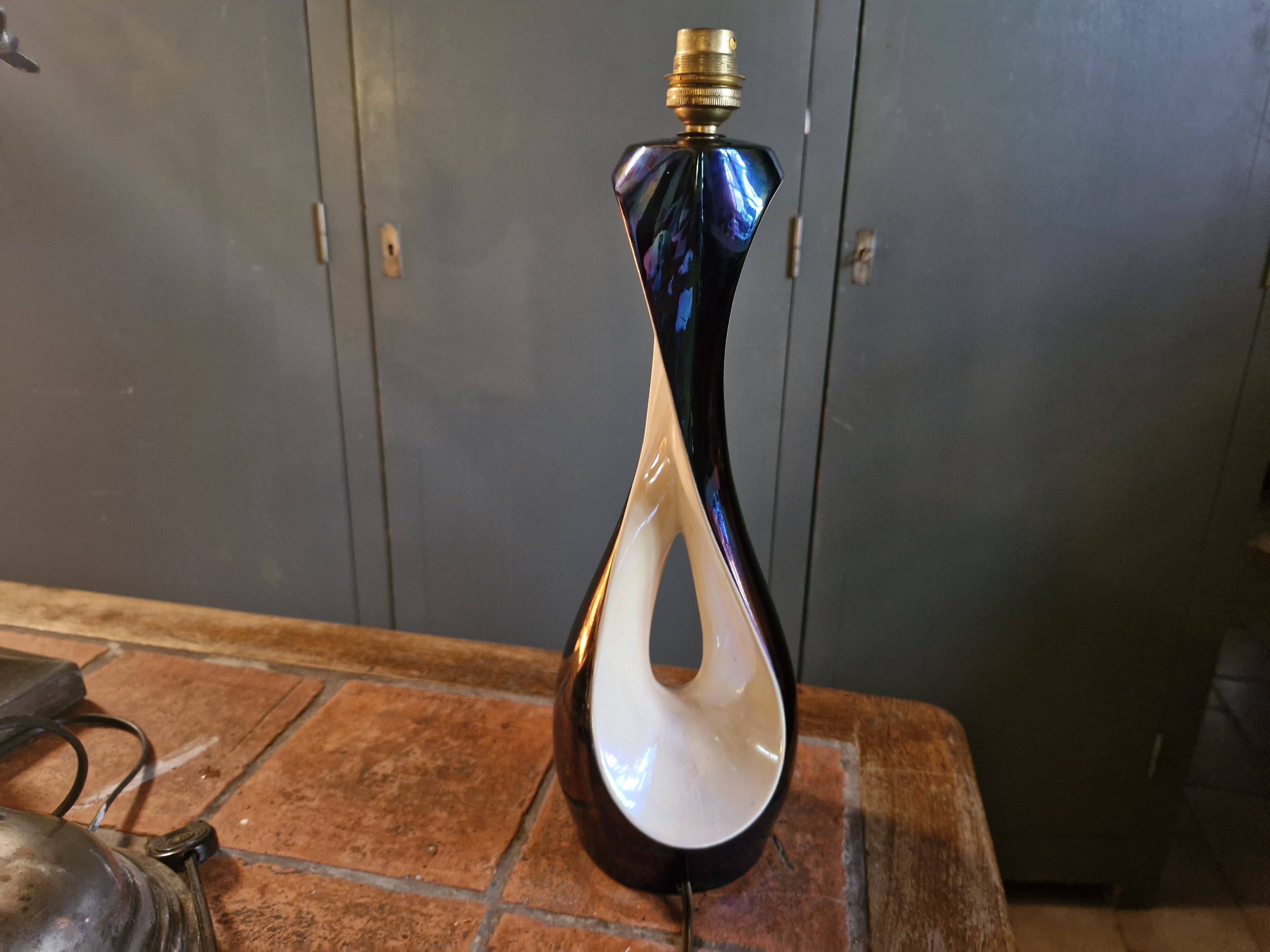"Verceram" Ceramic lamp base from the 1960s - Pearlescent Glaze & I