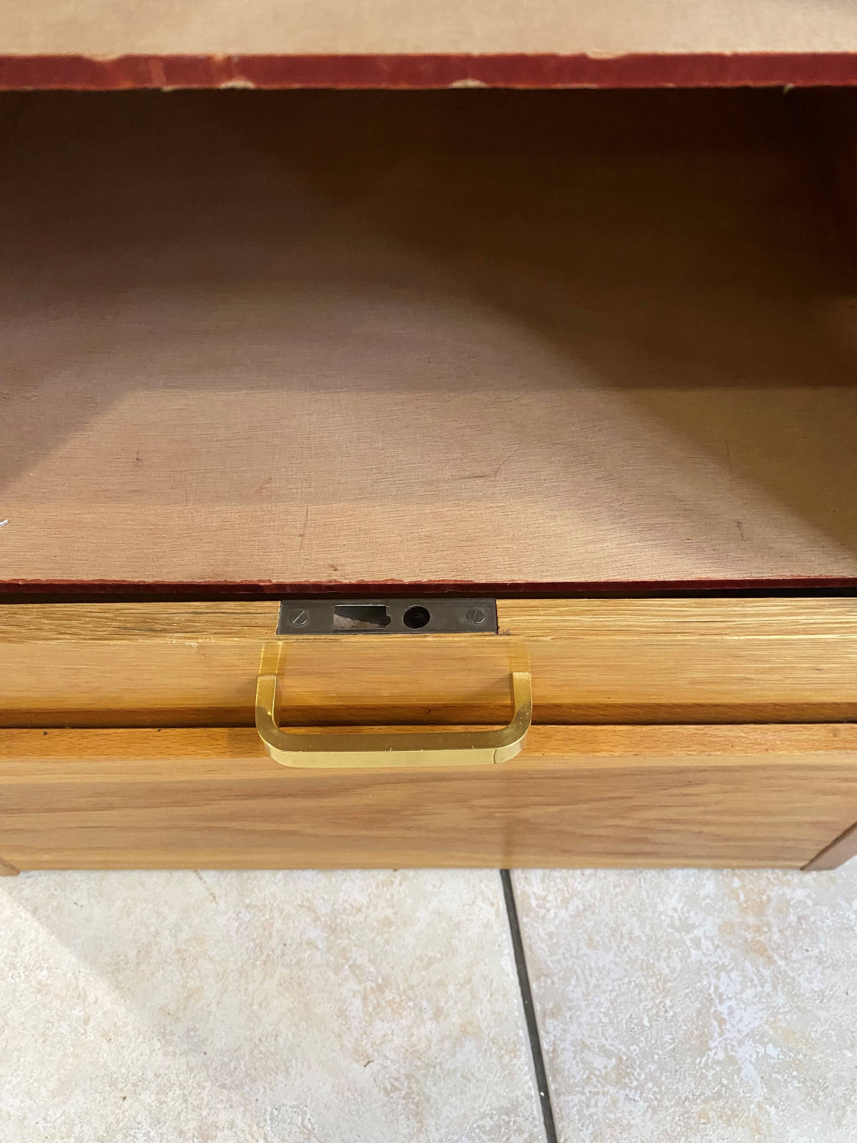 1960s office filing cabinet with curtains