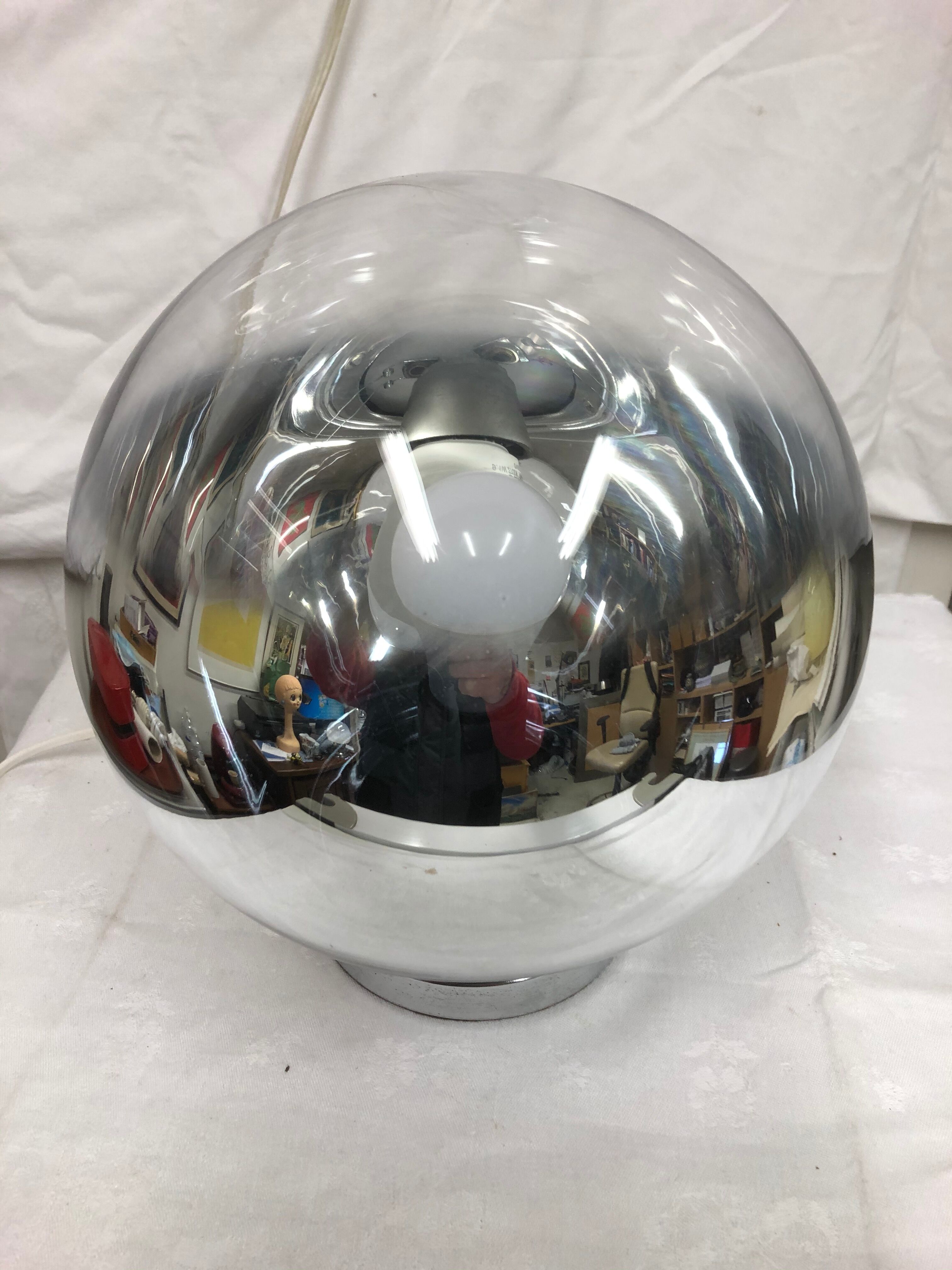 Silver glass ball lamp 1970