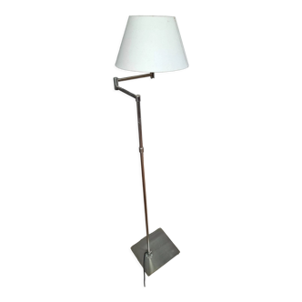 Brushed steel standing lamp