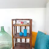 Vintage shelf, wicker and rattan