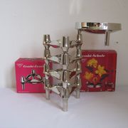 Set de bougeoirs modulaires Bmf édition argent conçus par Fritz Nagel & Ceasar Stoffi