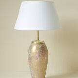 Antique Limoges porcelain table lamp, gold color, astrological sign decor