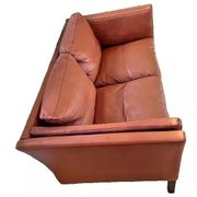 Vintage danish mid century  cognac leather 2 seater stouby sofa