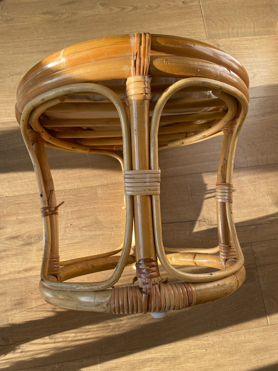 Tabouret en bambou années 50