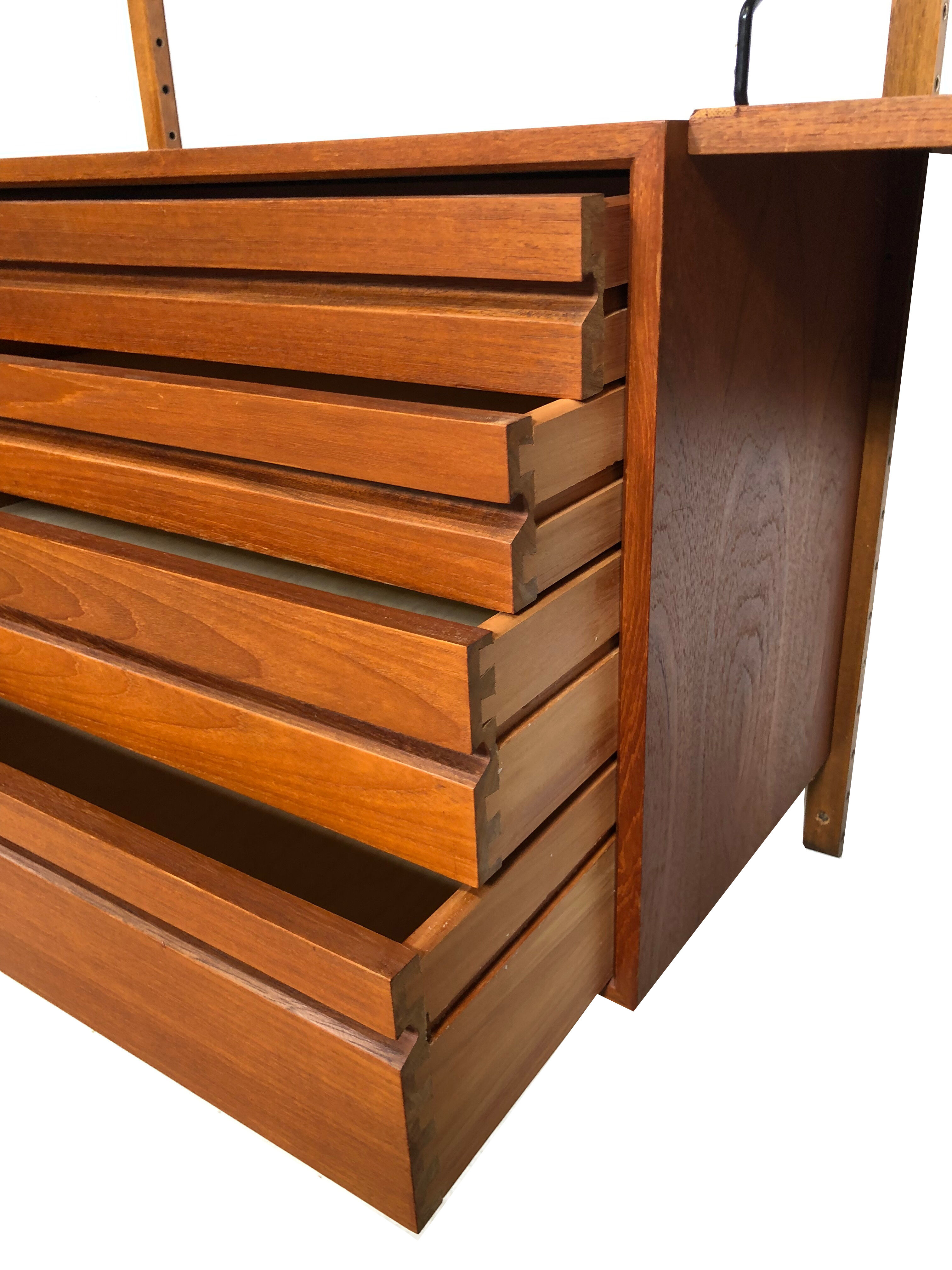 Vintage Poul Cadovius Royal System wall console from the 1960s