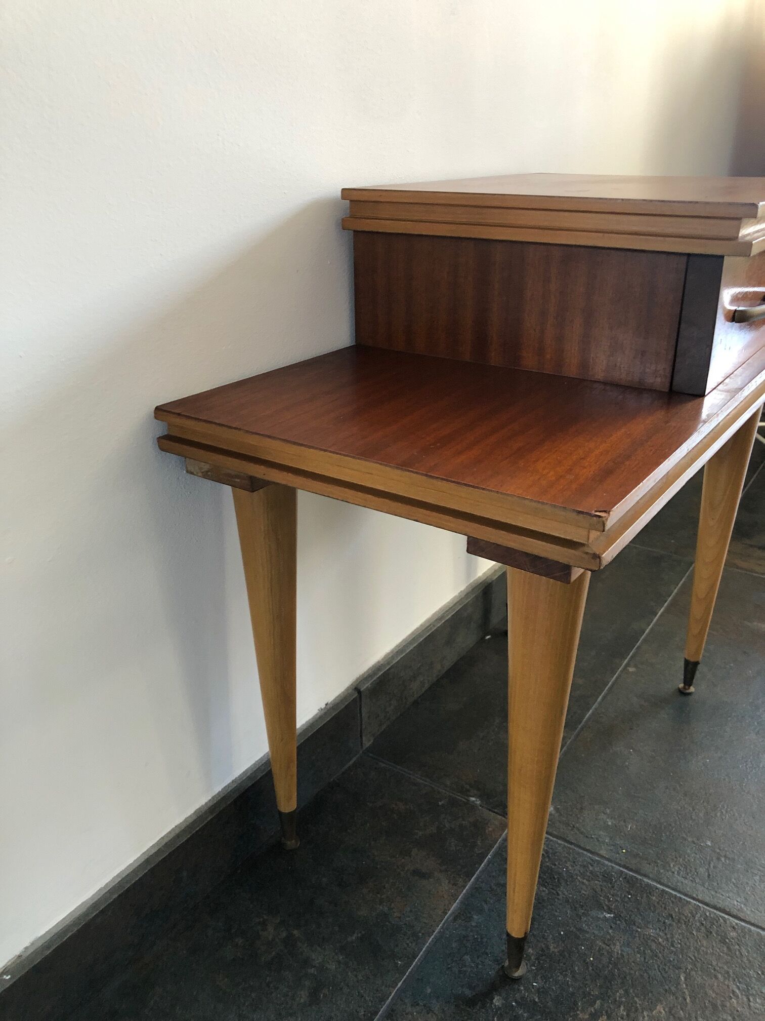 Vintage asymmetrical bedside table