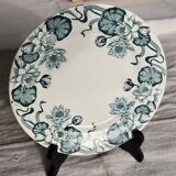 Assiette à dessert ancienne terre de fer Salins modèle Nénuphar