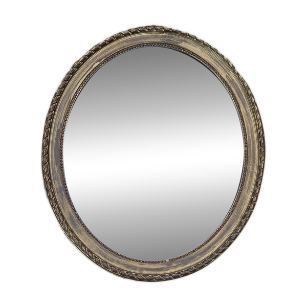 Grand Miroir Ovale Doré — Beyit