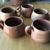 5 Cups Vallauris artisanal red brown terracotta