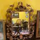 Iron mirror floral decoration 57x80cm