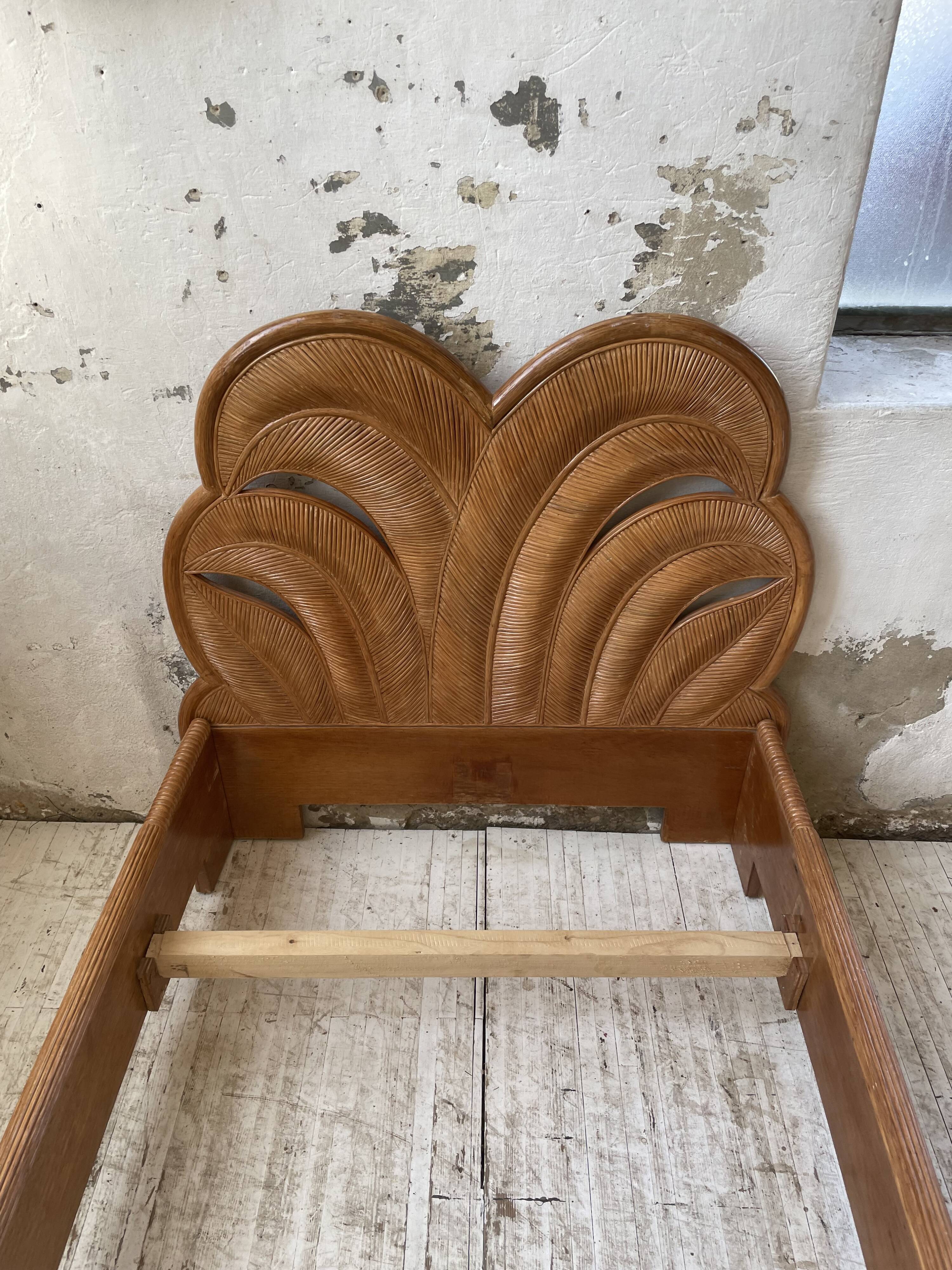 Bed 1 place "palm" wicker and rattan Vivai Del Sud