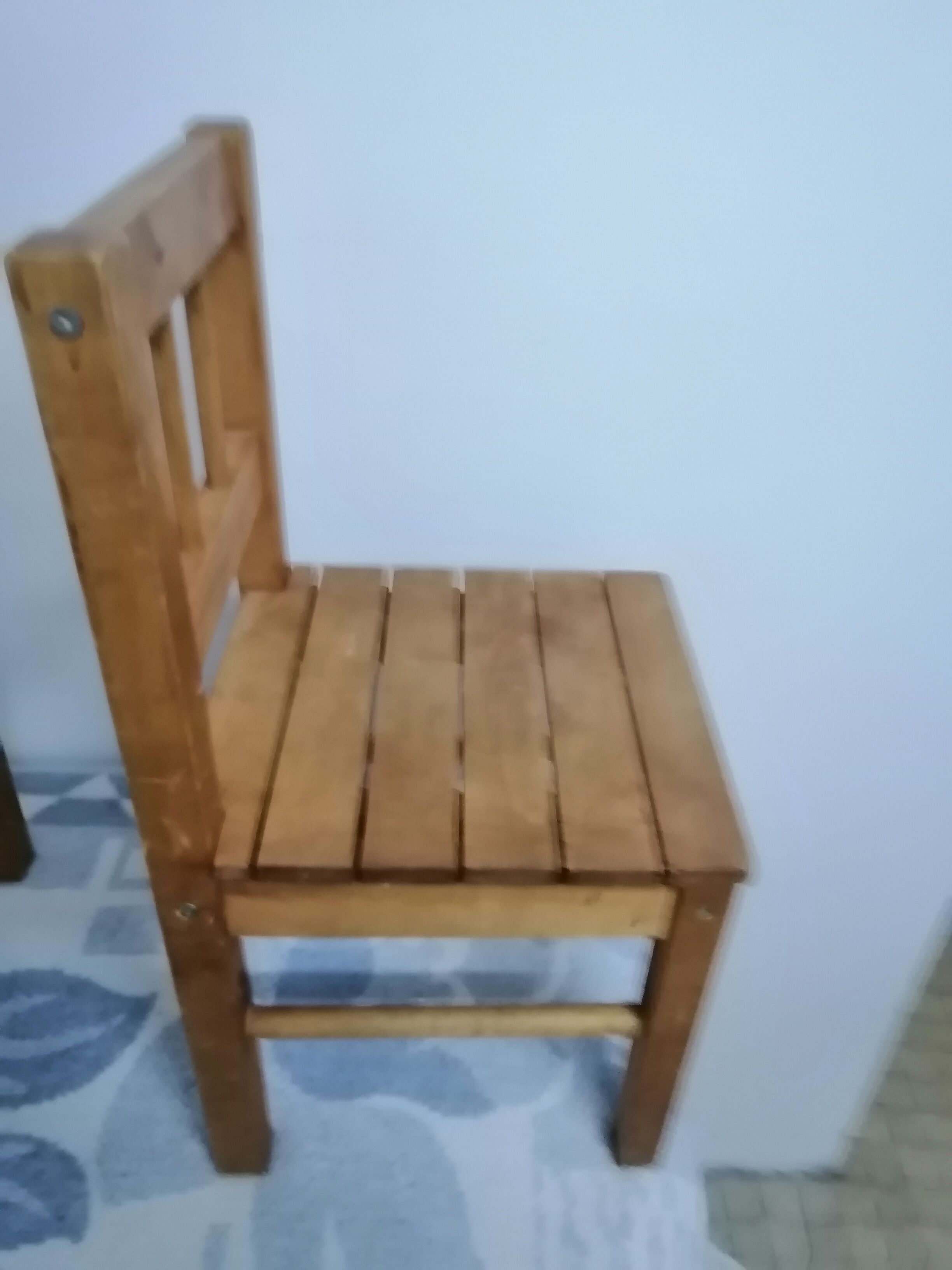 Pair of vintage wooden children's chairs
