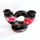 Vintage artisanal two-tone earthenware candle holder Vallauris France